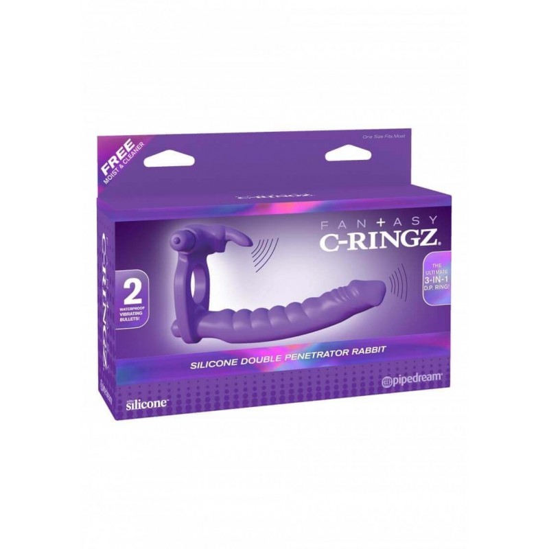 ANELLO CON VIBRATORE RABBIT E ANALE Double Delight ANELLO CON VIBRATORE RABBIT E ANALE Double Delight