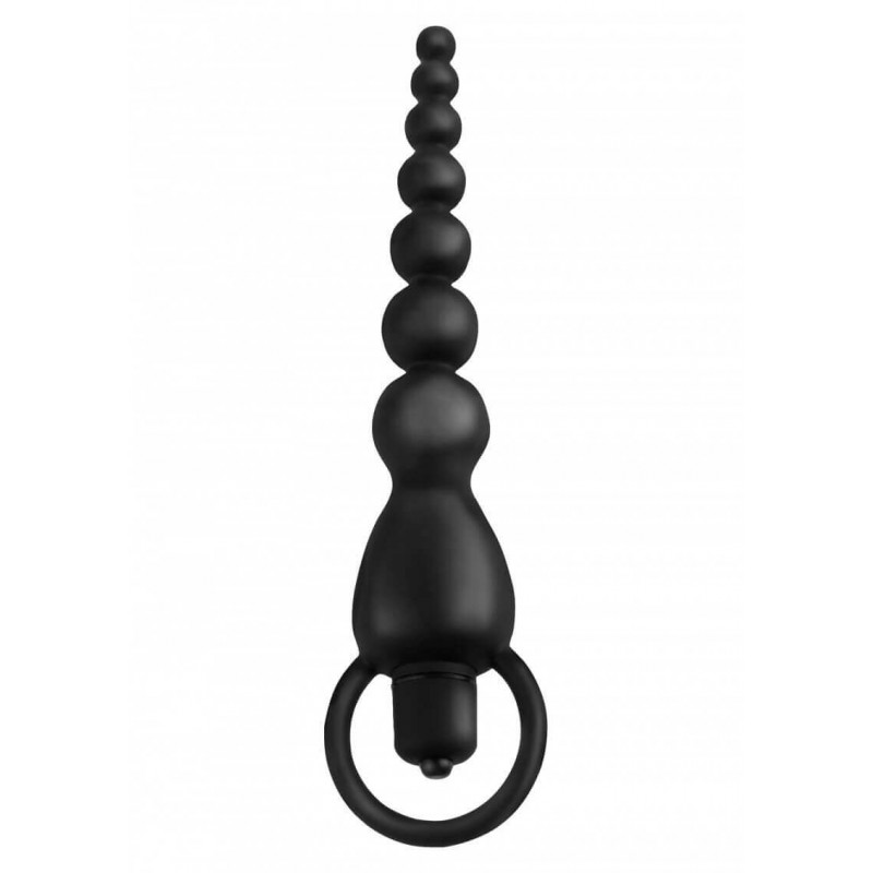 Vibratore Anale VIBRATING SILICONE ANAL BEADS BLACK Vibratore Anale VIBRATING SILICONE ANAL BEADS BLACK