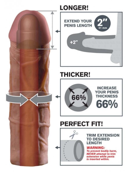 Mega Estensione Pene Fantasy X-Tensions Colore Caramello Brown