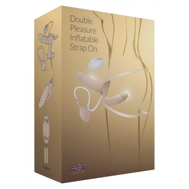 Strap-On Doppio Gonfiabile Con Vibrazione Col. Carne