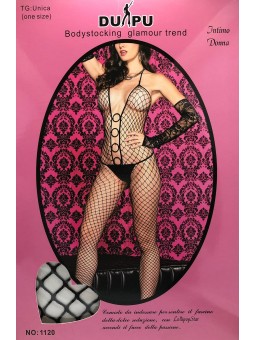 TUTA SEXY CATSUIT A RETE GRIGLIATA MISURA UNICA